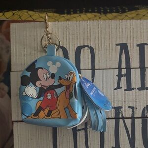 Disney Mickey and Pluto Kids Mini Backpack Keychain - Light Blue